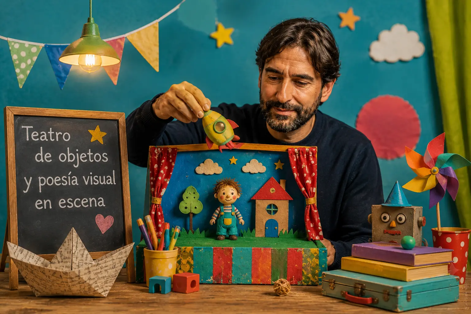 Teatro de objetos y poesía visual en escena Actor marionetista