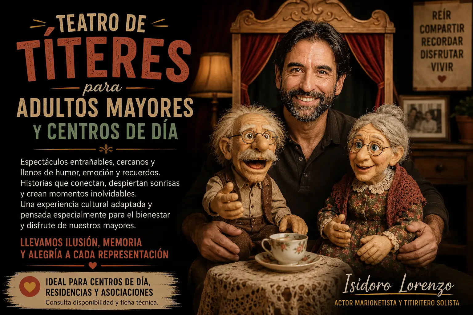 Teatro de títeres para adultos mayores y centros de día